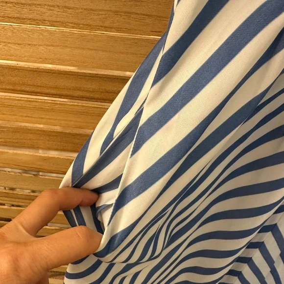 Tuckernuck Blue White Striped Portofino Midi Dress size 6